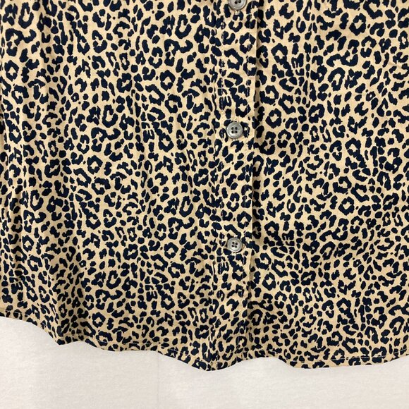New J. Crew Top size XL Leopard Print Long Sleeve Button Down Cotton - Picture 6 of 10